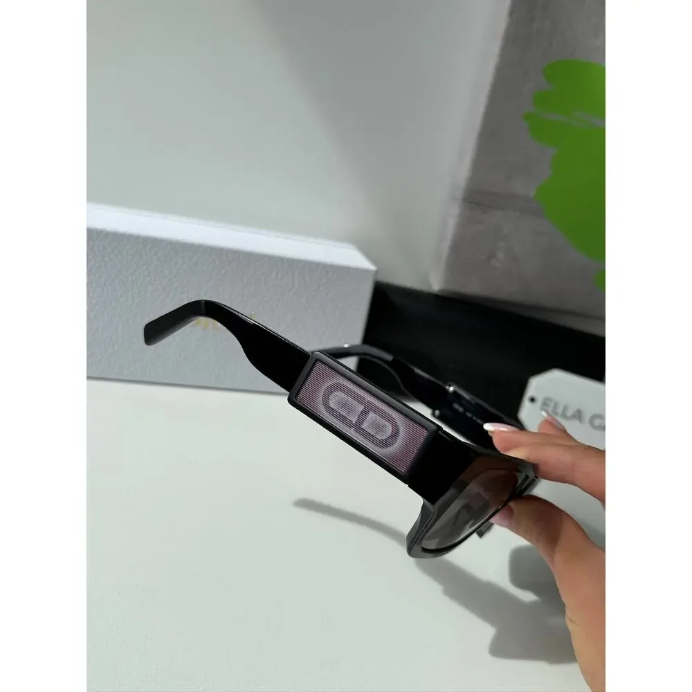 NEW Dior CD SU Sunglasses in Black Holographic Pink Logo - Picture 4 of 10